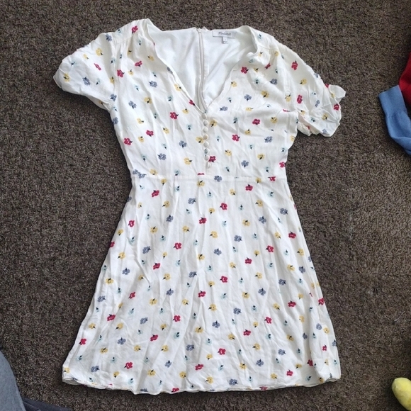 Madewell Orchard Flutter-Sleeve Mini Dress in White Floral - Picture 3 of 3